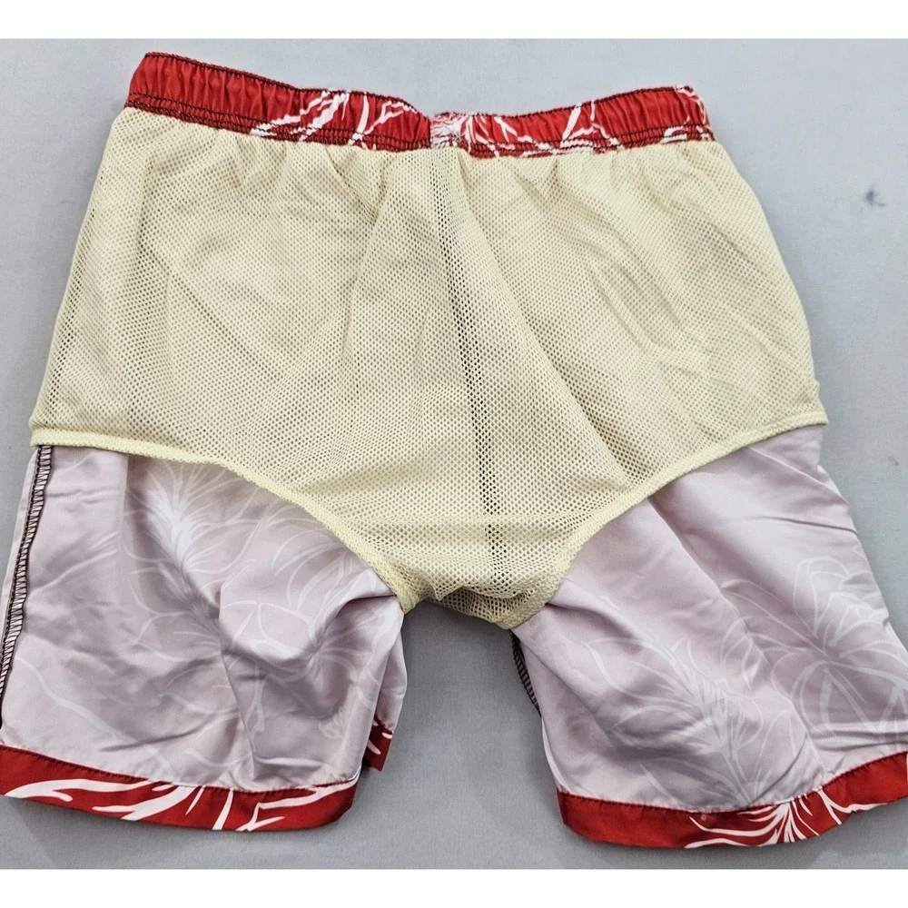 Tommy Bahama Relax trunks swimwear mens M Medium pockets red white floral